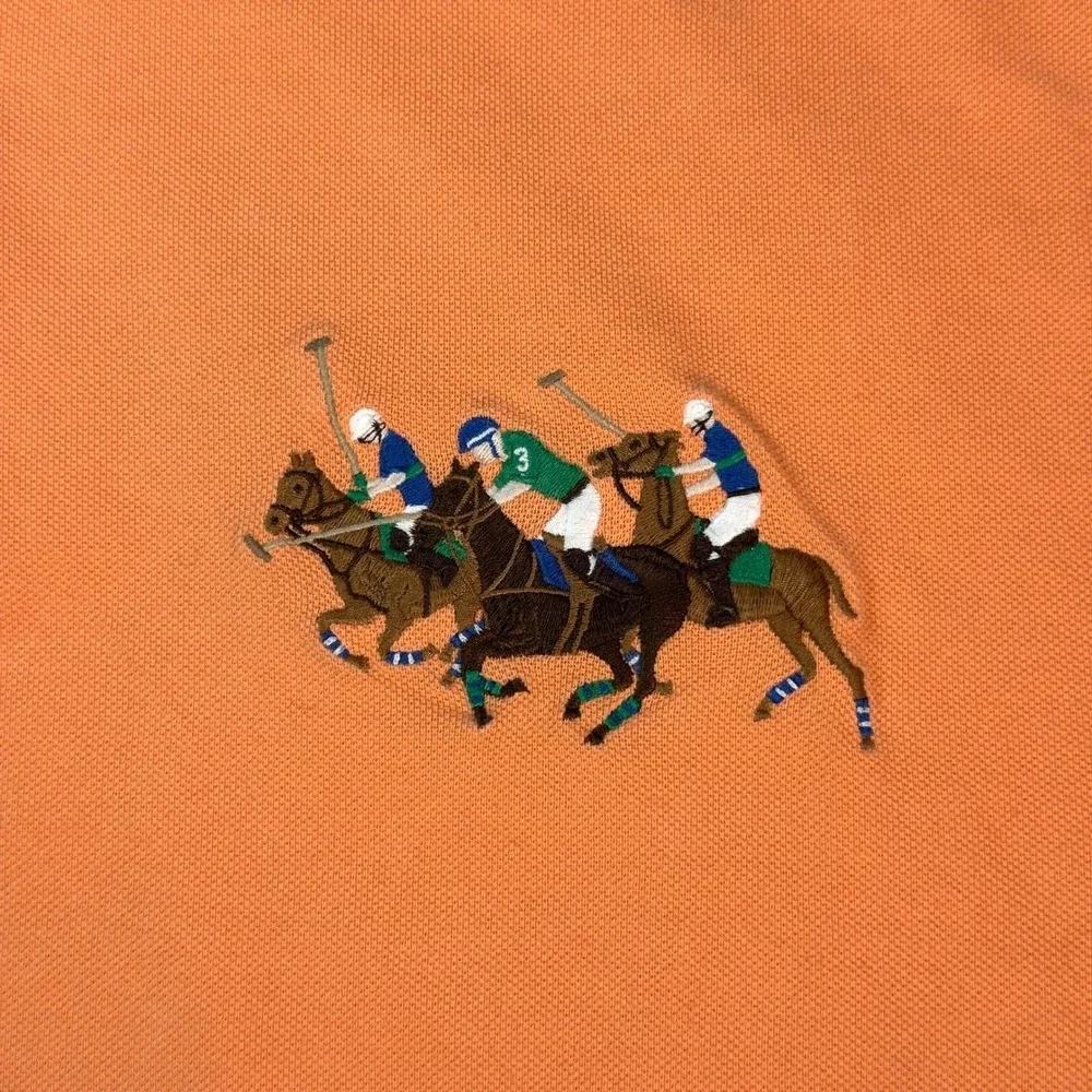 Polo Ralph Lauren Polo Shirt Mens 3XLT Orange Excellent Triple Pony Big Tall Y2K